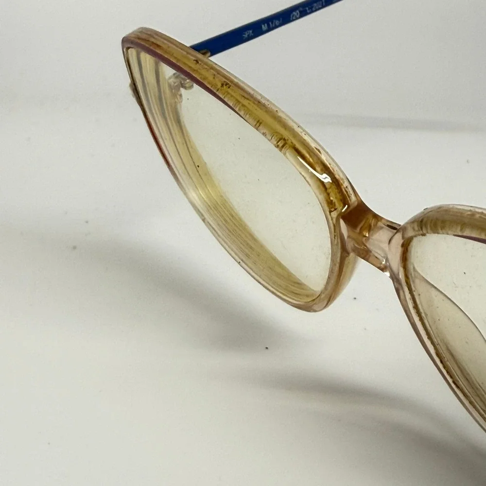 Vintage Silhouette‎ SPX M 1767 Eyeglasses Blue Amber Oversized Square Austria
